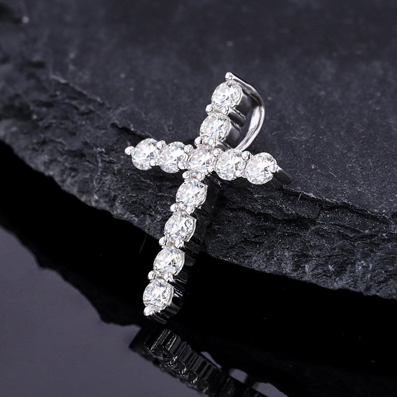 s925 Morsang fresh Ladies Diamond Set Cross chain white Sterling Silver chain Morsang Necklace
