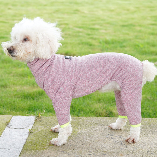 Pet clothing for Teddy, Bichon Frise, and Schnauzer dogs - winter base layer plain pet clothes for small dogs - four-legged one-piece clothing