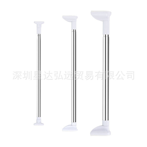 Punch-free Telescoping Clothesline Curtain Rod Wholesale Wardrobe Support Frame Stainless Steel Bathroom Clothes Hanger for Shower Curtains