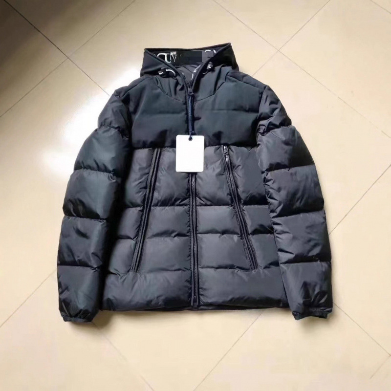 Cross-Border Export Hooded down Jacket with Letter Logo, Hood Trim, Zipper, Winter down Jacket, Hooded Jacket