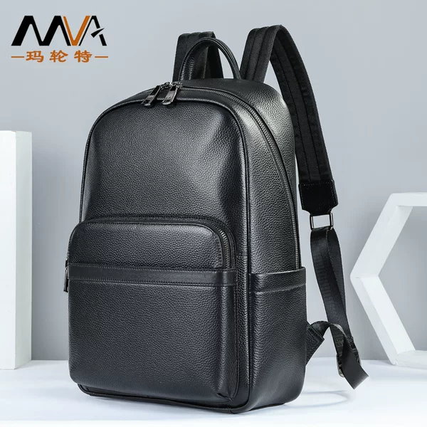 Cross-Border Best-Selling Genuine Leather Backpack, Casual and Fashionable Large-Capacity Business Computer Bag, Portable Backpack Collection for Men