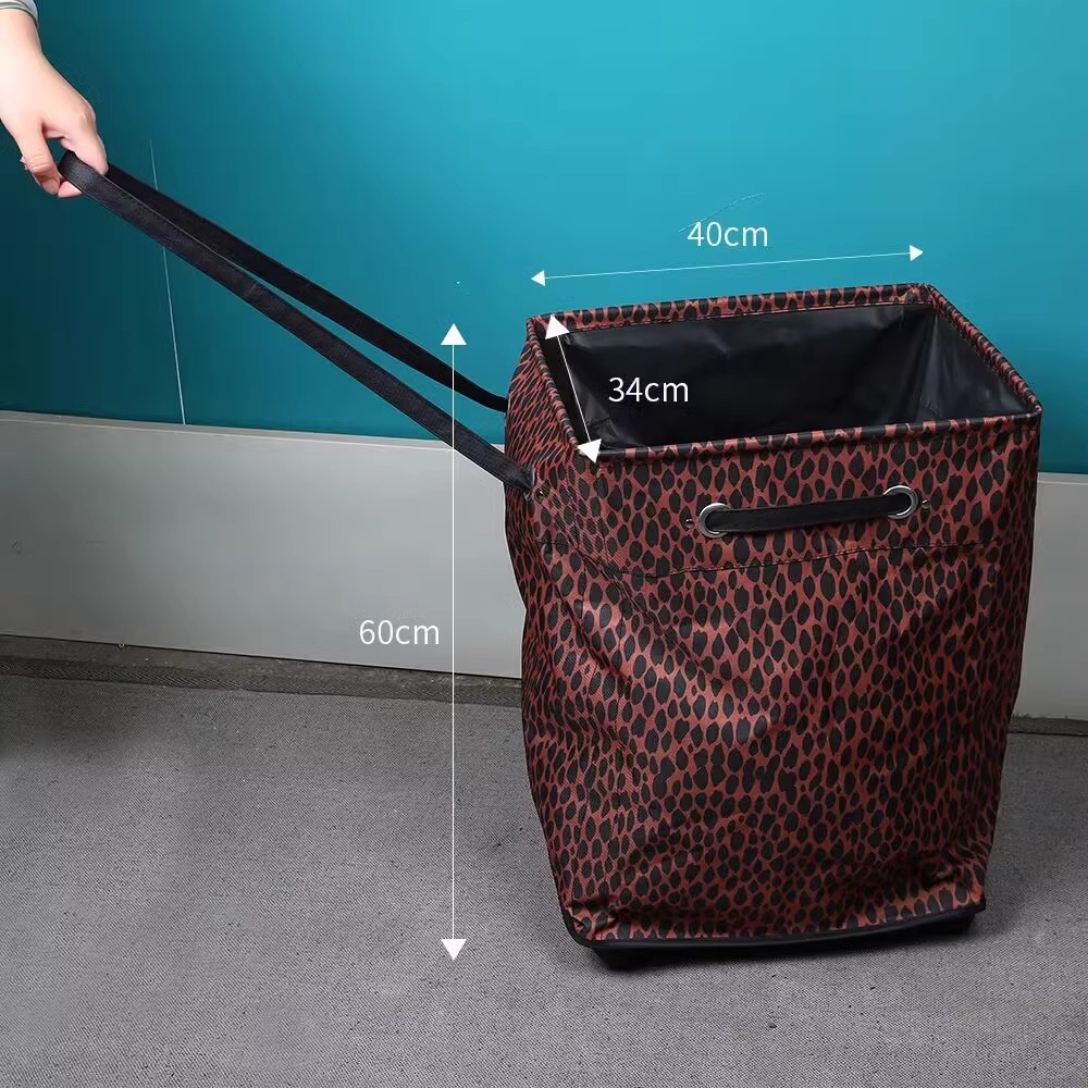 Amazon Large Capacity Storage Bag Household Clothing Storage Basket Display Basket Creative Wheeled Oxford Cloth Dirty Clothes Basket