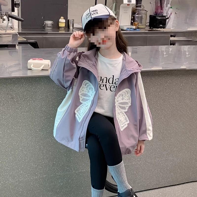 Girls' Spring Jacket 2025 New Stylish Children's Top Jacket for Spring and Autumn, Trendy Coat for Older Children