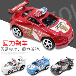 Simulation inertia pull back small police car power car puzzle plastic model car best selling stall toys wholesale