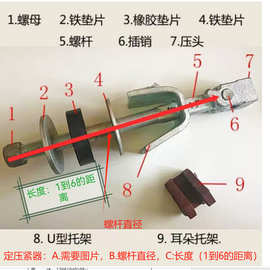 船用舱盖压紧器箱式下压式顶部橡胶垫圈螺栓螺丝233251可