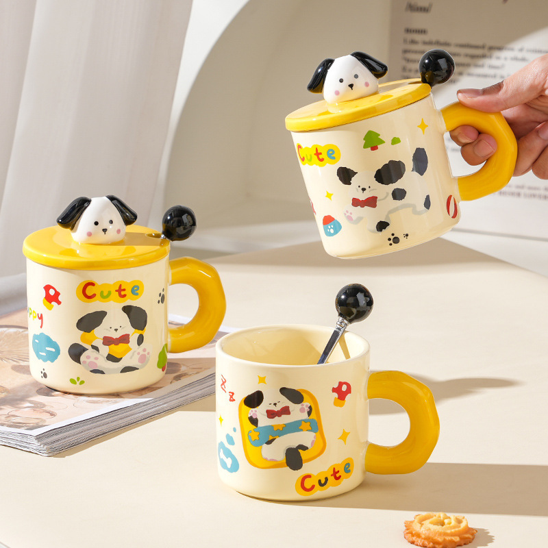 北冰州创意可爱小狗陶瓷马克杯卡通咖啡杯礼盒伴手礼情侣生日礼物
