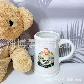 陶瓷厂家生产出口陶瓷啤酒杯 出口德国陶瓷啤酒杯1L 大容量扎啤杯