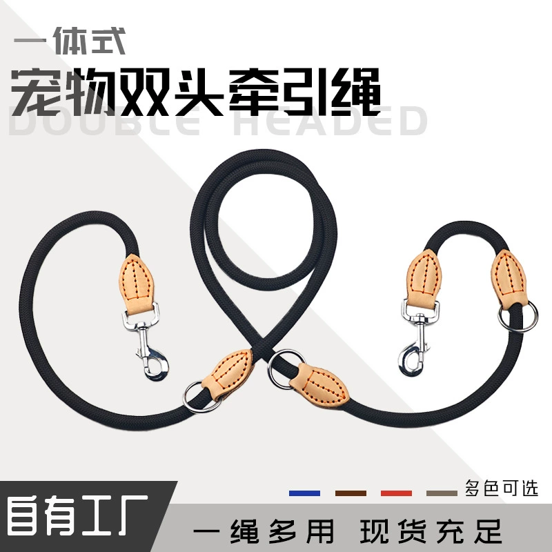 Поводок для собак, двойной, с пятью нейлоновыми двойными крючками, для маленьких, средних и крупных собак, многофункциональный поводок