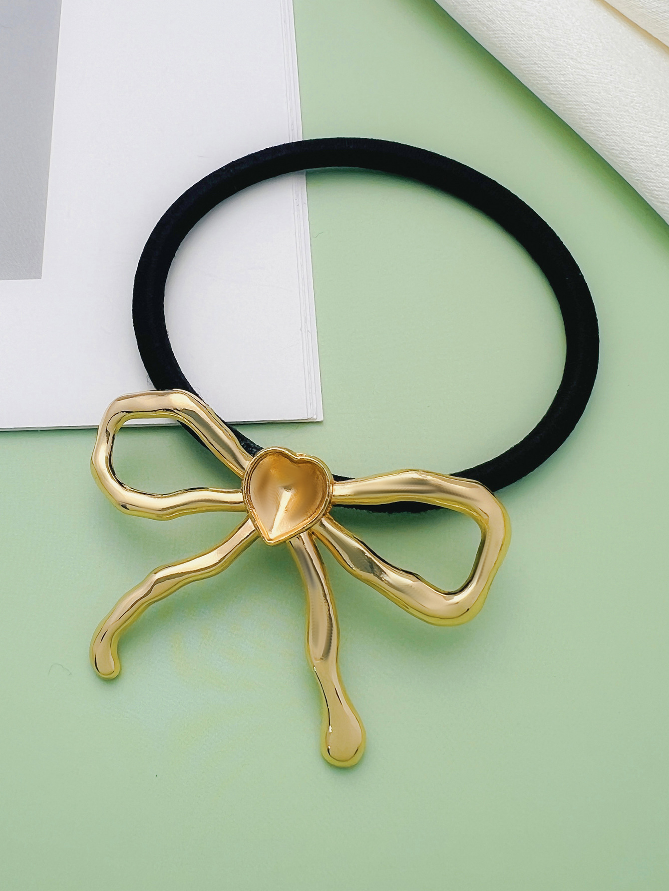 11g Weight Hair Tie Hair Accessories Type 1 Piece Quantity Holiday, Daily Occasion Alloy Material Bow Knot Pattern All Seasons Season Women's Gender Plating Design Vacation, Classic Style Style Vacation Classic Style Women's Bow Knot Alloy Plating Hair Tie 9