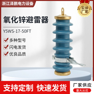 Ceramic Lightning Arrester Y5Ws-17-50Ft High Pressure Jacket Metal Zinc Oxide Blue Lightning Protection