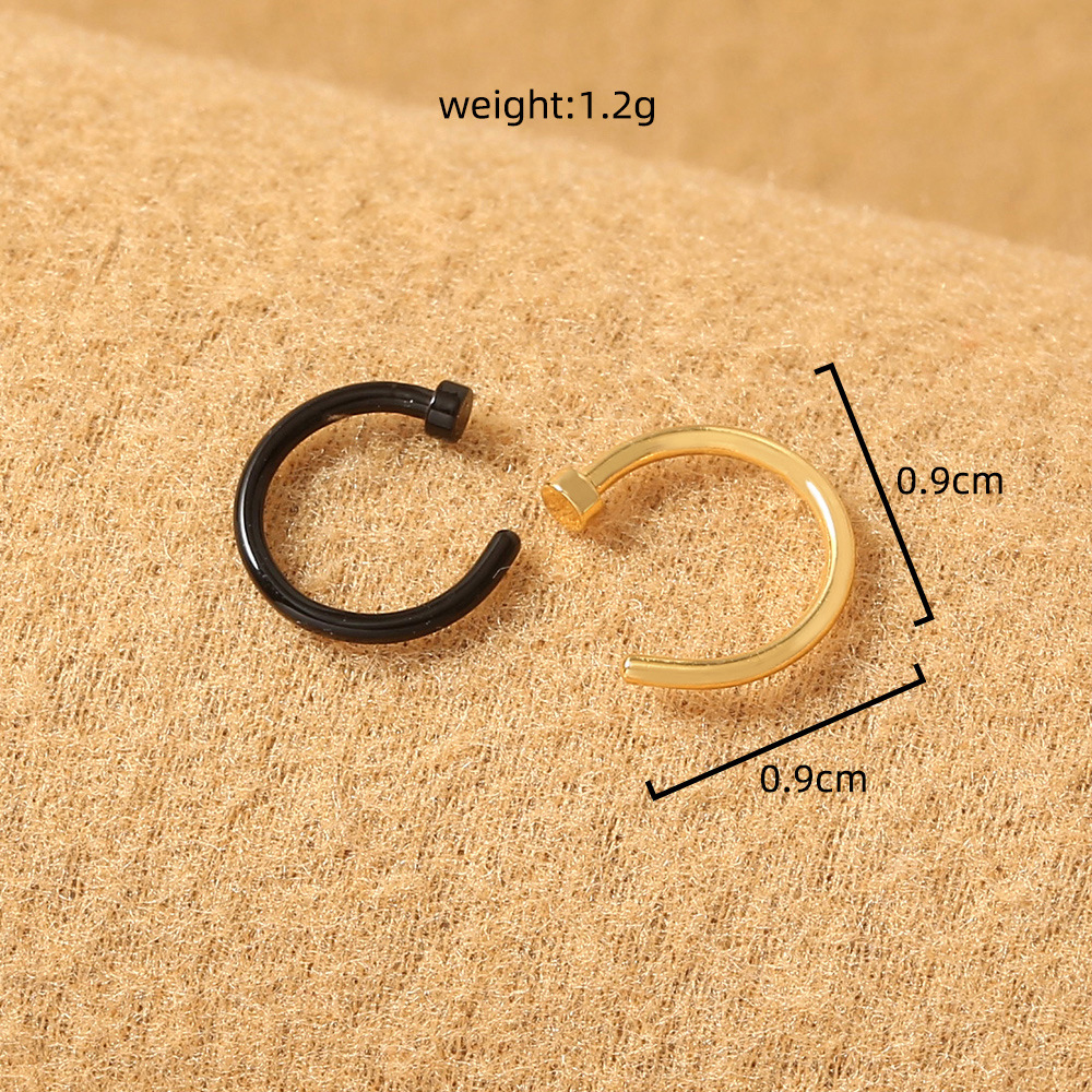 Fashion Non-porous Piercing U-shaped Metal Nose Ring Men And Women Fake Nose Clip Jewelry Wholesale display picture 12