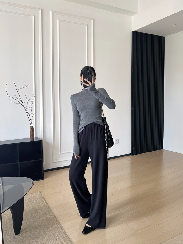 Row Series: a Must-Have for Winter! Seamless Texture Gala Ultra-Comfortable Cashmere Acetate Mask Straight-Leg Magic Pants G102020 Row Series: a Must-Have for Winter! Seamless Texture Gala Ultra-Comfortable Cashmere Acetate Mask Straight-Leg Magic Pants G102020