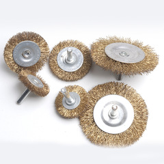 Handle-mounted bowl-type steel wire brush rust removal, parallel stainless steel and copper wire brush 3mm handle pen brush T steel wheel