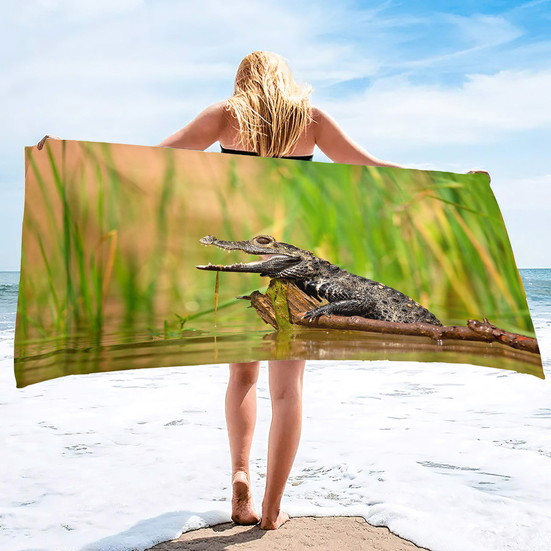 Cross-border crocodile pattern printing series seaside resort beach towel swimming bath towel sports towel factory direct sales