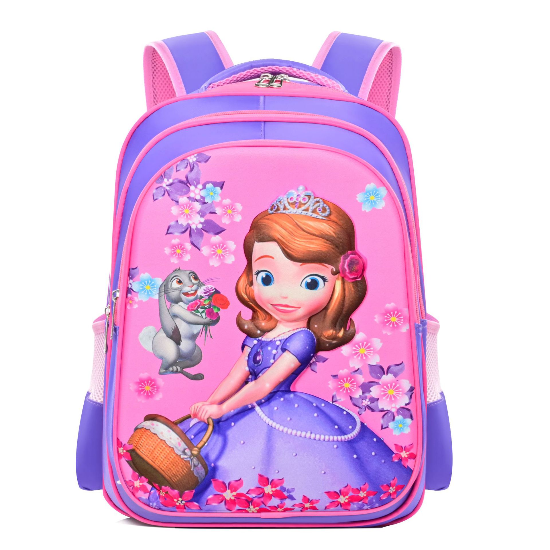 Nueva mochila escolar 3D de 16 pulgadas de gran capacidad, material de nailon, para niños y niñas de 1.º a 6.º grado.