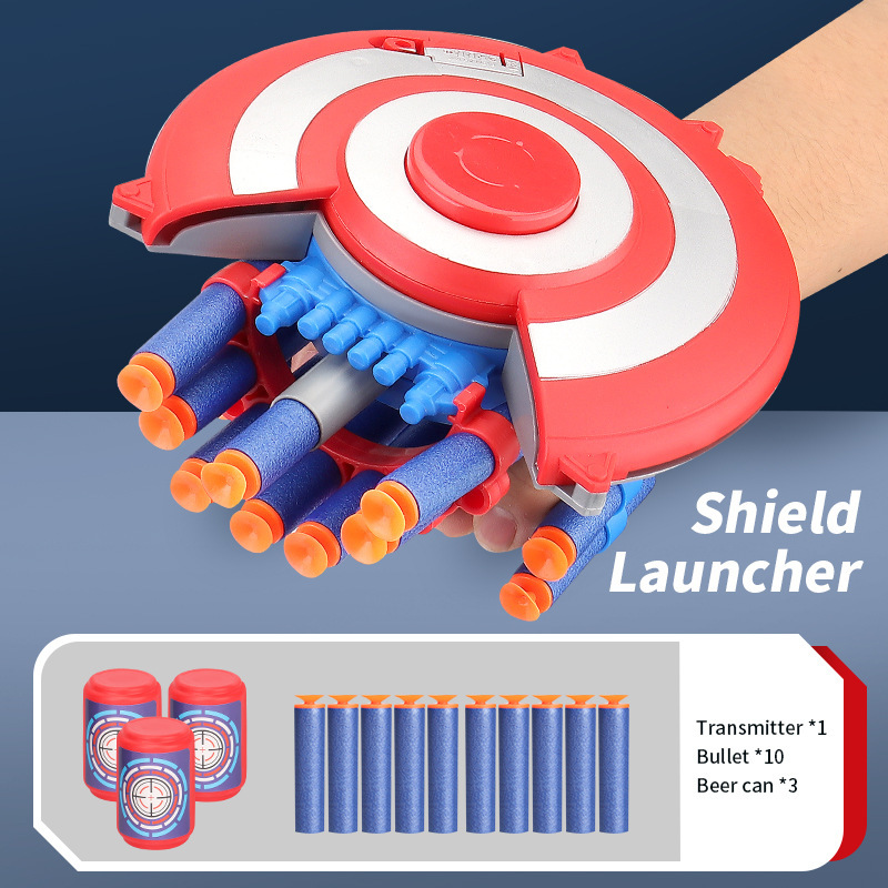 Capitán escudo lanzador + 10 bombas + 3 latas de cerveza