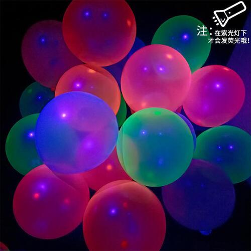 Bestselling Cross-border 12-inch 2.8g 10-inch 1.5g Neon Color Glow-in-the-Dark Mini Glitter Balloons Birthday Party
