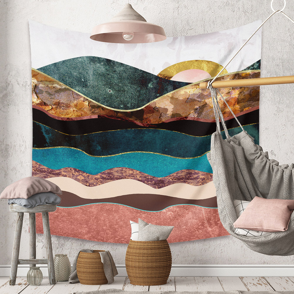 Bohemian Moon Mountain Painting Wall Cloth Decoration Tapestry Wholesale Nihaojewelry display picture 151