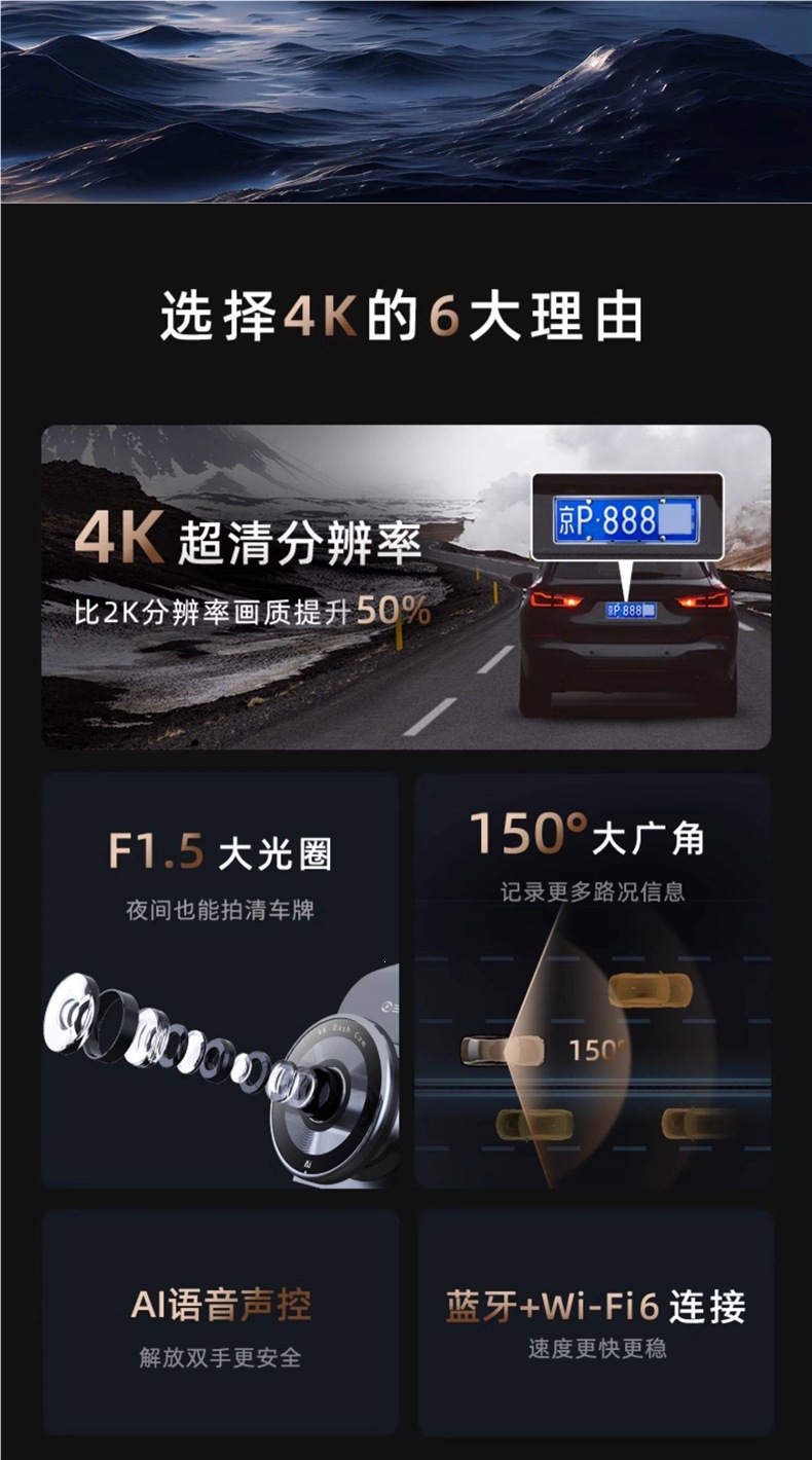 360 Dash Cam G300 No-Wire Installation 2026 New Model 4K Ultra Clear Official Flagship Other Multi-Lens Options