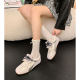 Retro flat bottom increased leopard print moral training shoes women 2024 new vintage all-match casual sports shoes tide