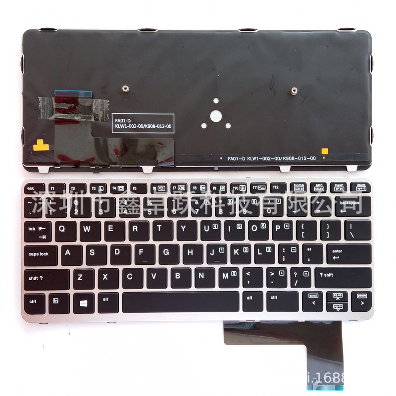 US applicable to HP Elitebook 820 G1 G 2 720 G1 G 2 725 G1 G2 keyboard silver frame backlight