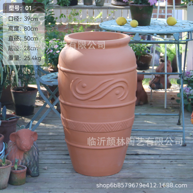 Grandes jardines al aire libre de terraza de barro rojo terraza de terraza