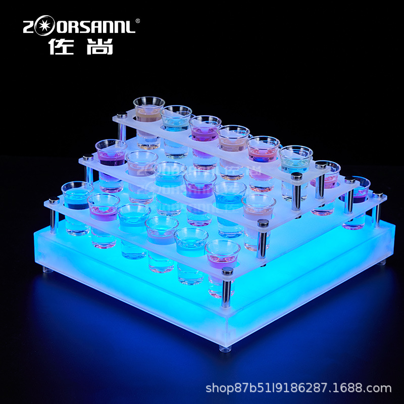 Zuoshang traje luminoso titular de la taza de cóctel LED Bullet portavasos una taza de Champagne Wine Rack bar Wine Set