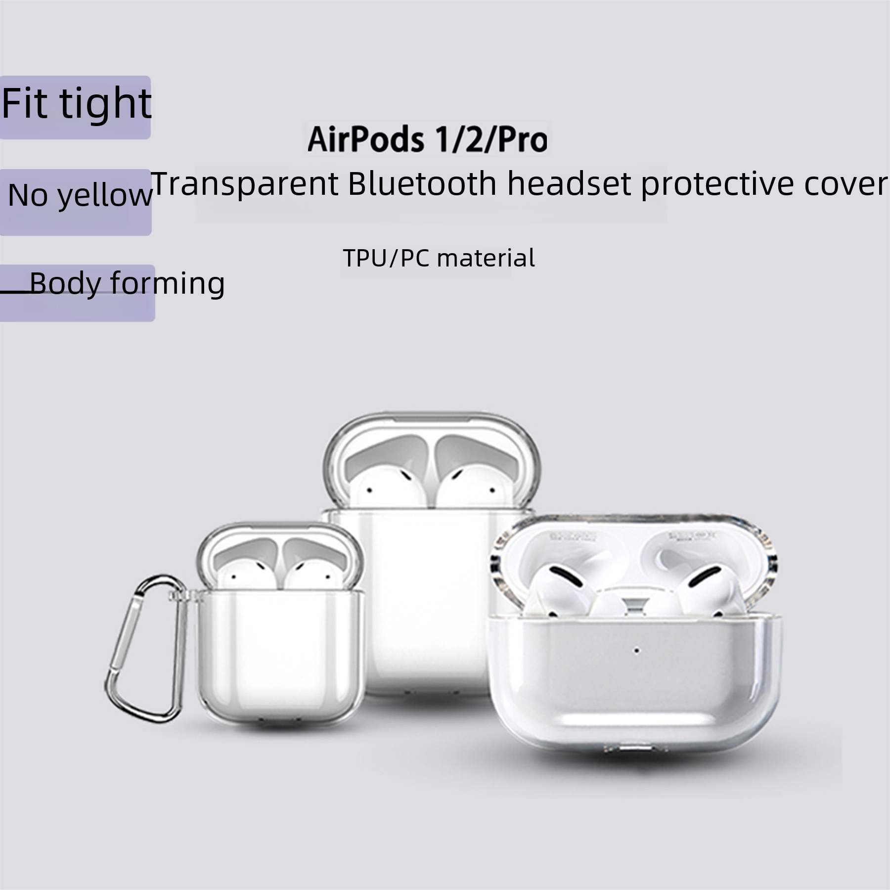AirPods Pro TPU Case for Apple AirPods Transparent 123rd Generation Earphone Protection Shell