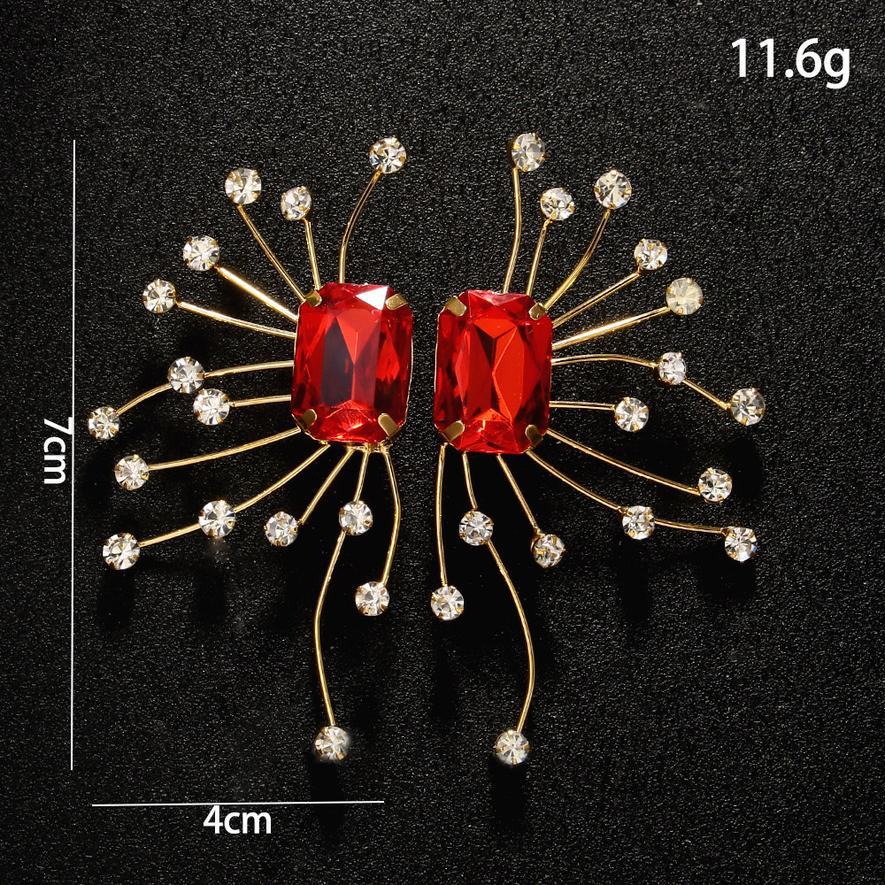 2024 nueva geometría cuadrada auriculares personales diamante auriculares accesorios de moda aretes de mujer