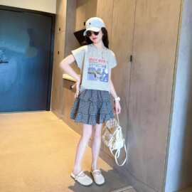 又酷又飒的女童裙子套装夏季2025新款女大童夏日穿搭儿童蛋糕裙