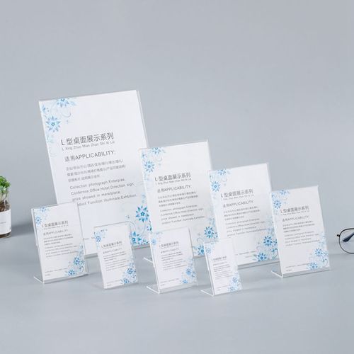 L-shaped acrylic price tag table sign transparent table card custom desktop conference display card table sign price tag