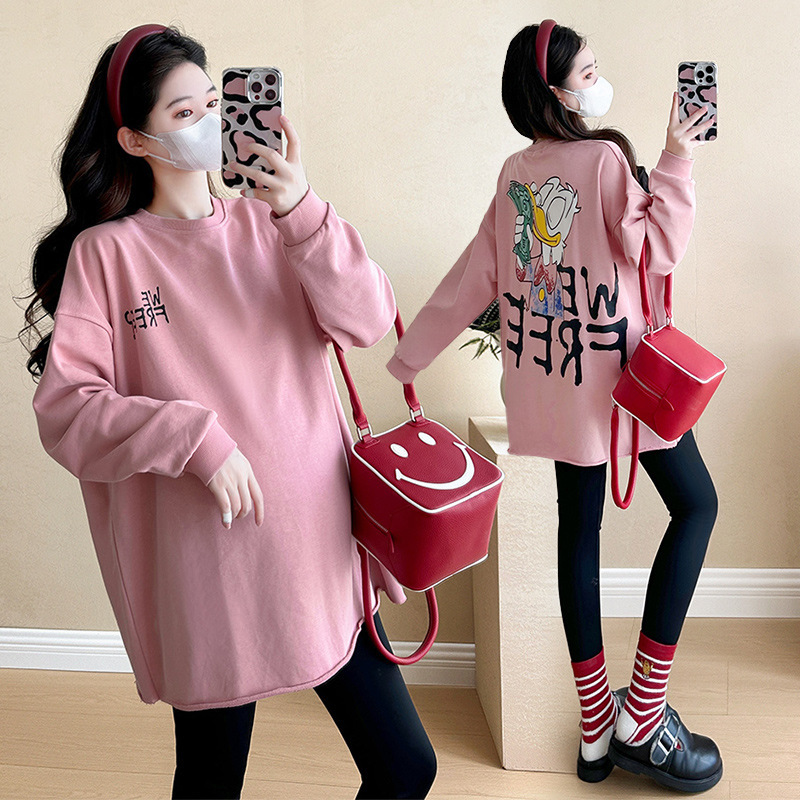 2025 Spring and Autumn Maternity Tops Long Sleeve Front and Back Printed Fashionable Fashionable Casual Loose Large Size Clothes 2025 Spring and Autumn Maternity Tops Long Sleeve Front and Back Printed Fashionable Fashionable Casual Loose Large Size Clothes