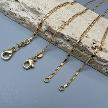时尚铜镀18k金竹节链女 简约项链裸链子diy饰品配件