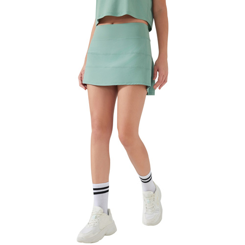 Sports Skirt for Women with Back Pocket, Quick-Drying Breathable Tennis Skirt, False Two-Piece, Anti-Transparency Yoga and Fitness Short Skirt D25014