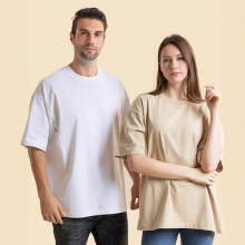 300G美式T恤批发 美码宽松重磅纯棉男士圆领短袖纯棉t潮牌体恤