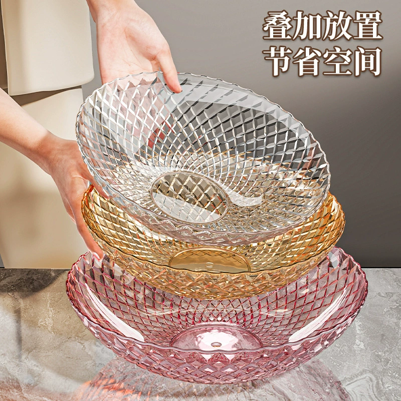 Стеклянная фруктовая поднос для гостиной и чайной, светлая роскошь передний стол конфетная тарелка, орехи и сухофрукты на подносе