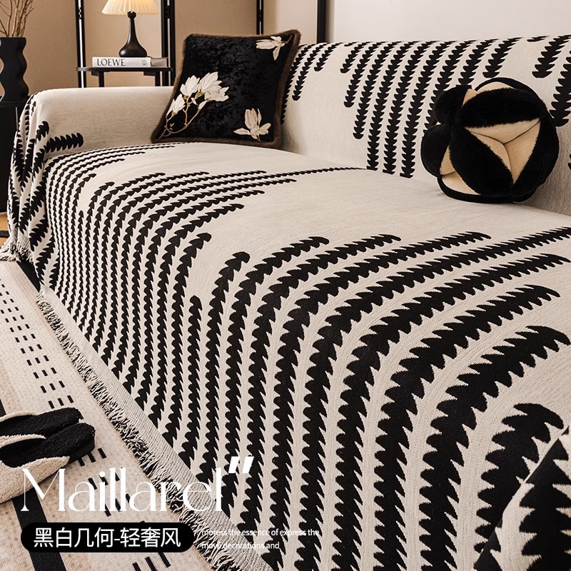 Toalla de tela de sofá universal Four Seasons 2025 nuevo cojín de funda universal de una pieza con todo incluido, cojín antideslizante de fila recta