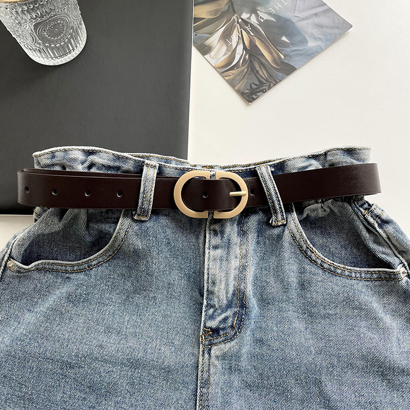 Nuevo estilo coreano de moda personalizada hebilla de la correa de las mujeres elegante vestido de todos los partidos traje cinturón negro