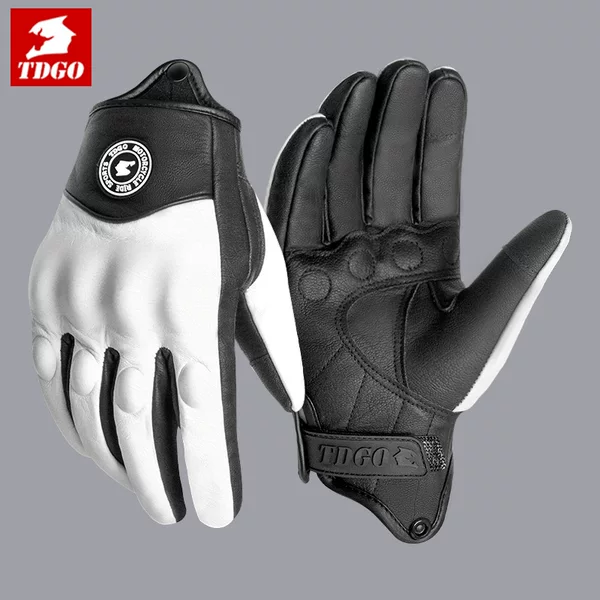 Motorcycle Genuine Leather Gloves, Anti-Fall, Retro Motorcycle Cycling, Windproof and Warm, Autumn and Winter Rider Equipment, Universal for Men in All Seasons