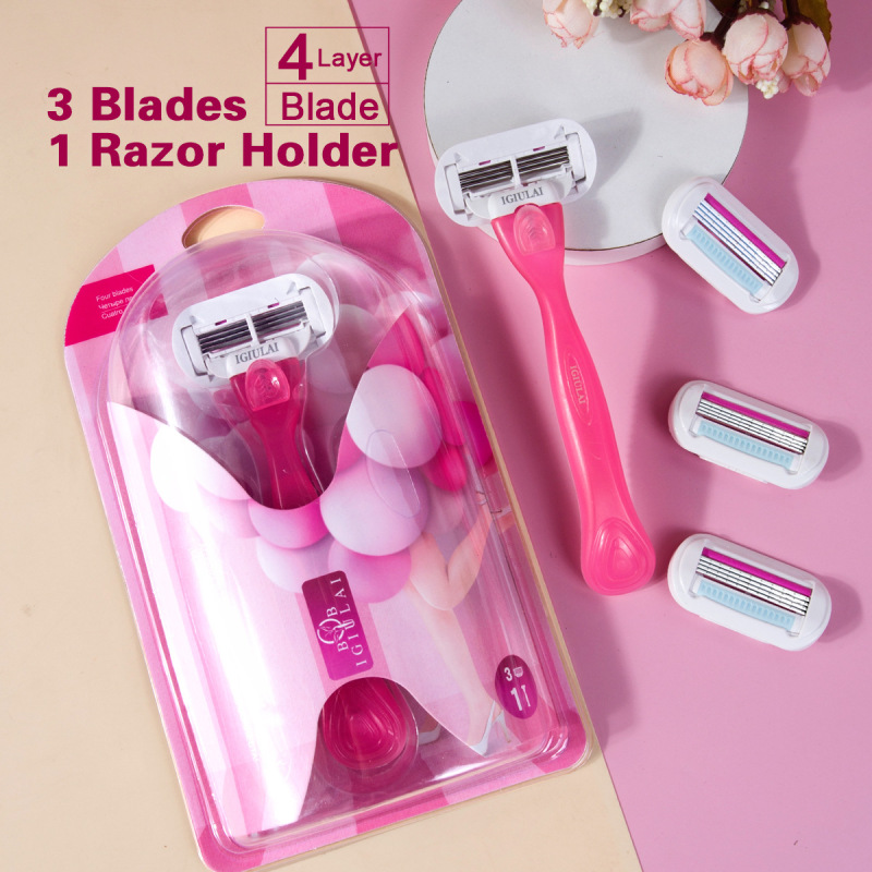 Jifuli Women's Razor Four-Layer Blade Replacement Head Set Cross-Border Leg Hair and Armpit Hair Shaving Razor Jifuli Women's Razor Four-Layer Blade Replacement Head Set Cross-Border Leg Hair and Armpit Hair Shaving Razor
