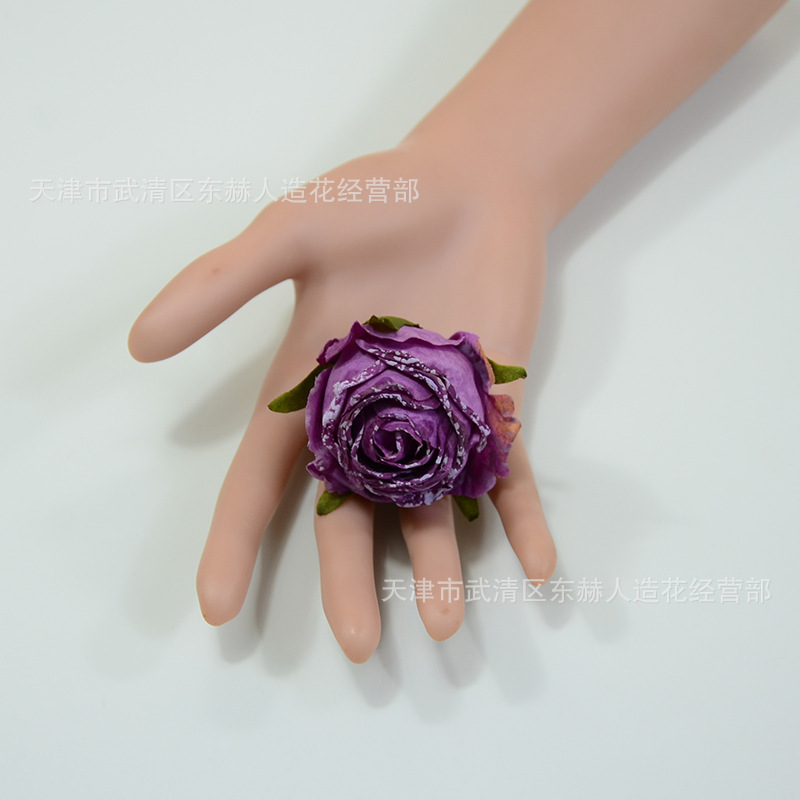 雪花バラのトランペットをシミュレートする6cm焦辺バラの花の頭の結婚式の花の壁の生け花の花嫁の手の花の束の生け花|undefined