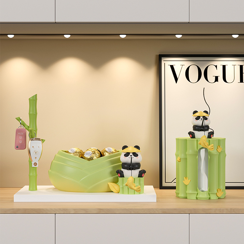 낚시 팬더 죽순 보관 장식품