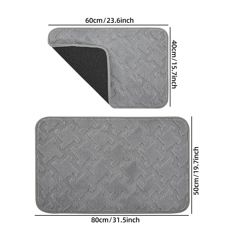 Nuevo Jacquard baño de peluche absorción de agua esterilla de suelo de color sólido antideslizante esterilla de baño baño puerta de ducha esterilla transfronteriza