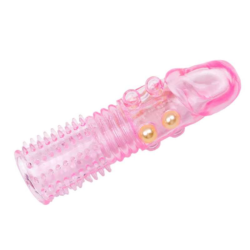 Wolf Tooth Textured Condom Sleeve, Spiked Dragon Ball Design, Purple Extended Fit — detail image 14