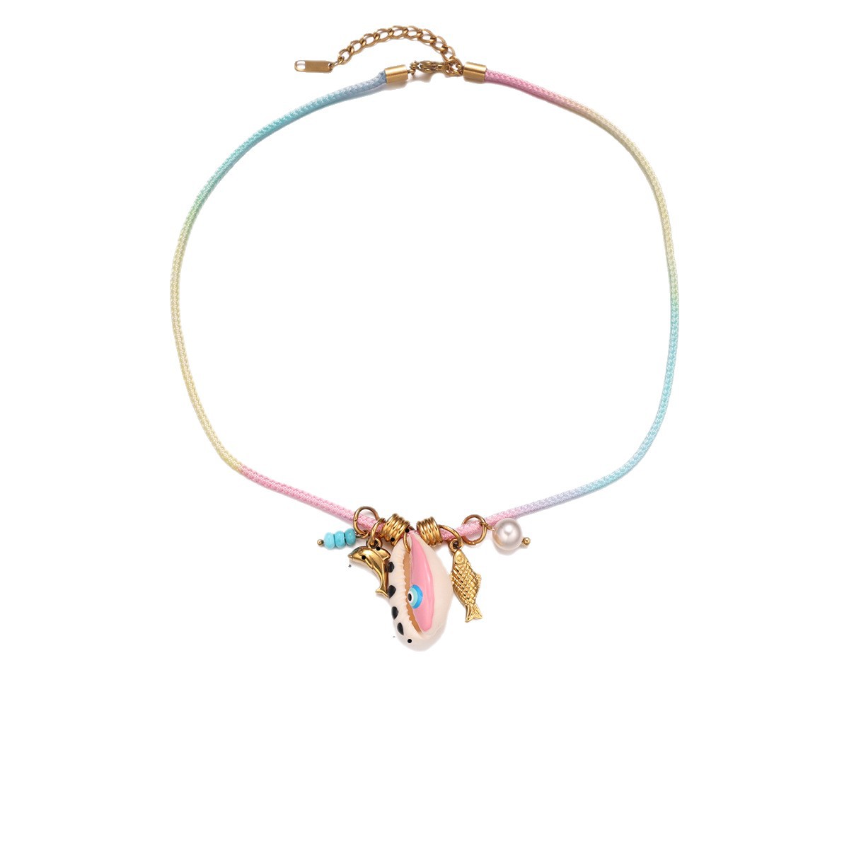 TENA Europa y los Estados Unidos de playa concha de mariscos colgante ligero lujo nicho universal colorido tejido collar joyería