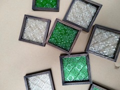 玻璃實木杯墊東南亞嶺南風滿洲窗花復古港風ins海棠花食玩收納盒