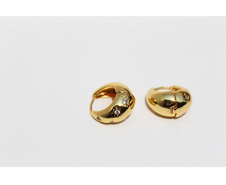 Fashion Water Droplets Copper Plating Zircon Earrings 1 Pair