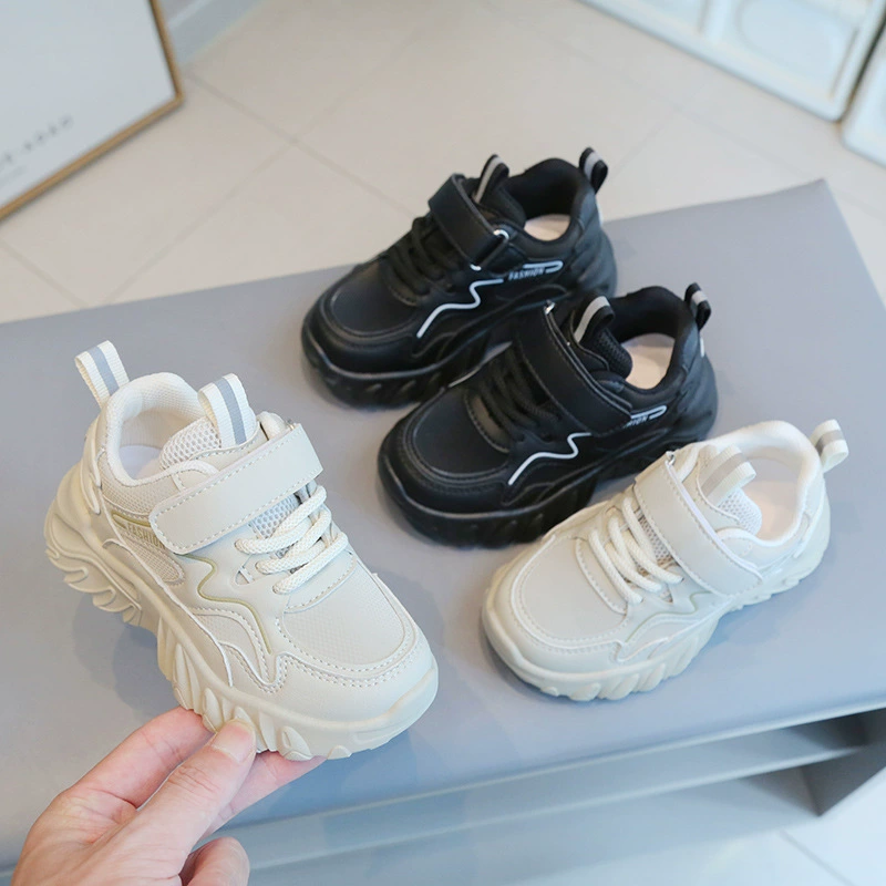 Детская спортивная обувь, весна-осень 2024, новая обувь для папы для мальчиков, нескользящая белая обувь для девочек, детская повседневная обувь на мягкой подошве