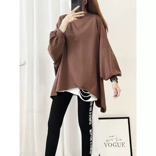 Oversized Sweatshirt, Plus Size Autumn Leisure, One Size Fits All, Fitted Hem