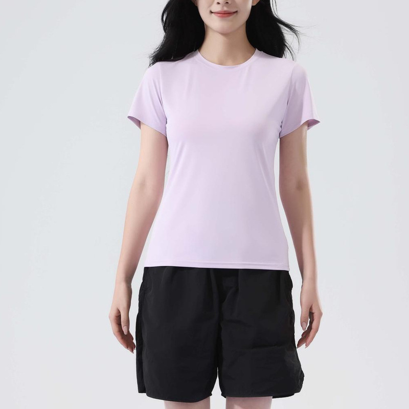 日焼け止めアイスシルク Tシャツ女性と男性のための夏半袖ルーズドレープ速乾性 Tシャツスポーツとレジャートップ|undefined